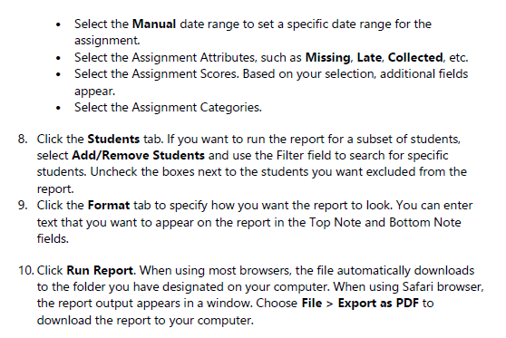 missing assignments powerschool