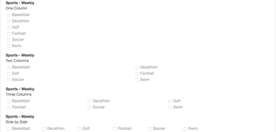 Checkbox layout options