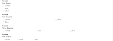 Multiple Choice layout examples
