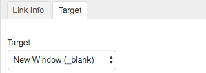 Set link target to new window