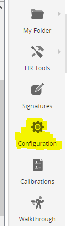 Screenshot indicating the configuration Tab