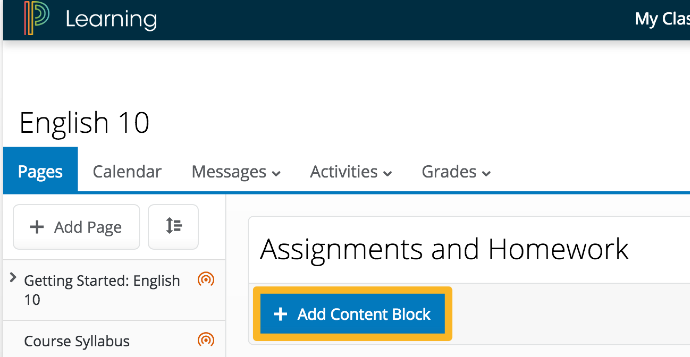 how to create assignment on powerschool