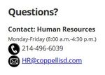 Coppell Independent School District Human Resources Contact Info..JPG