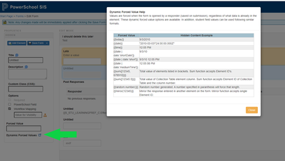 Hidden Text dynamic forced value options