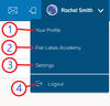Account drop-down menu