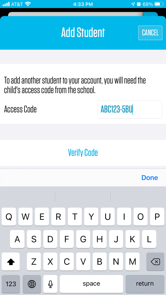 Add student screen with code.PNG