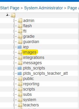 Images folder in PowerSchool Custom Page Management