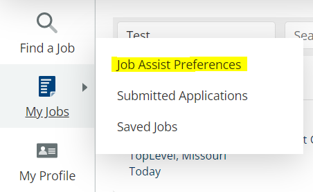 Illustrating the Job Assist Preferences option