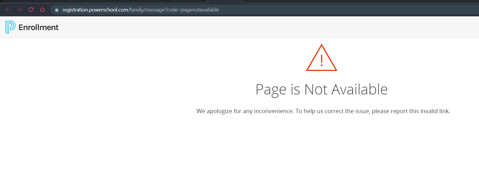 Family Enrollment page not loading PowerSchool Community