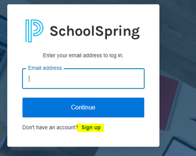 Screenshot illustrating the Sign-Up page