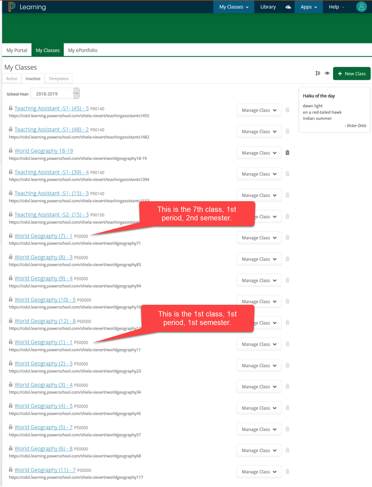No S1 or S2 on some classes.