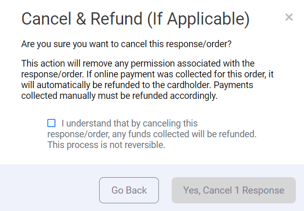 click on Yes Cancel 1 Response