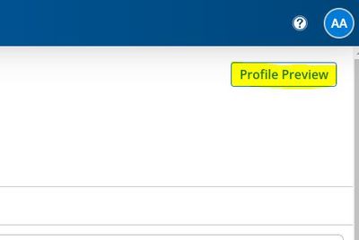 Screenshot illustrating the "Profile Preview" option