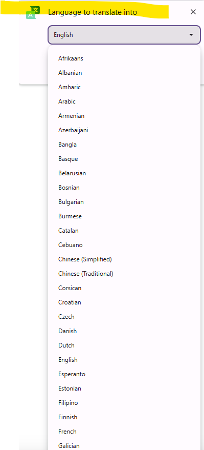 Select the Language
