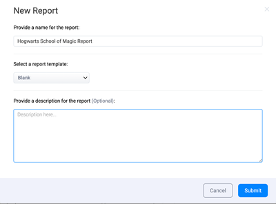 Create new report